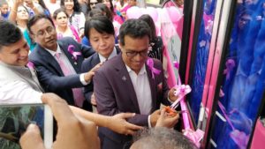 Mr Ritesh Goel (President - Rotary Palmville) - inaugurating Pink express 