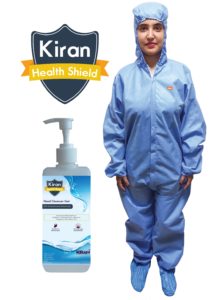 Kiran Health Shield” range of Hand Sanitizers & Protective Coverall'