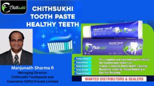 Manjunath Sharma -Healthy Teeth by Chithsukhi Herbal Toothpaste,